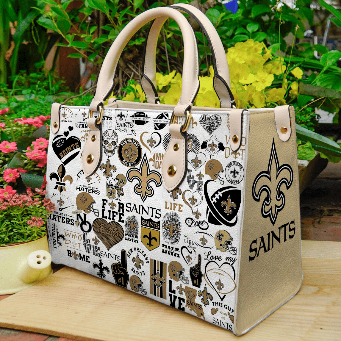 New Orleans Saints Leather Handbag 1 New Orleans Saints Leather Handbag