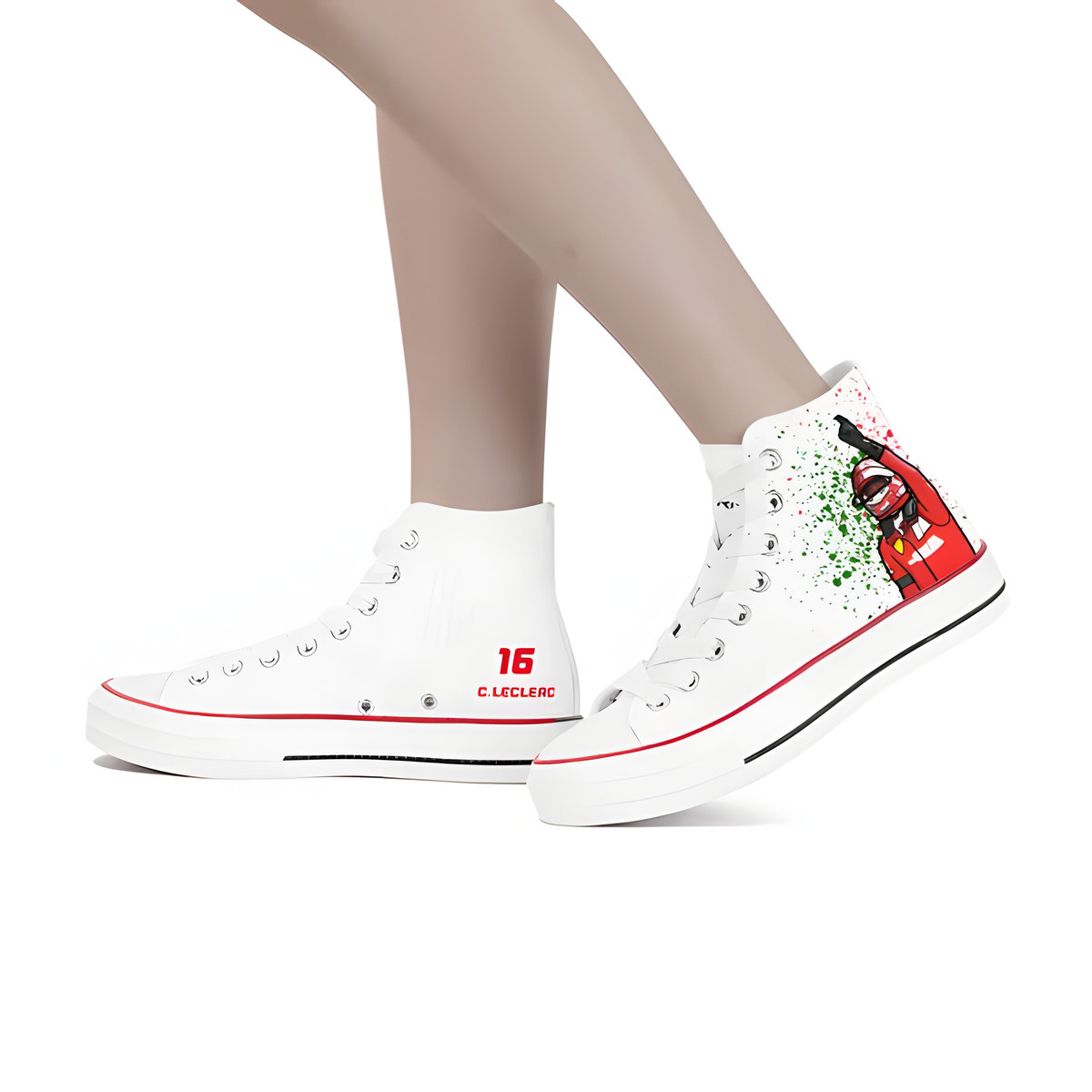 Charles Leclerc High Top Shoes White Shoes