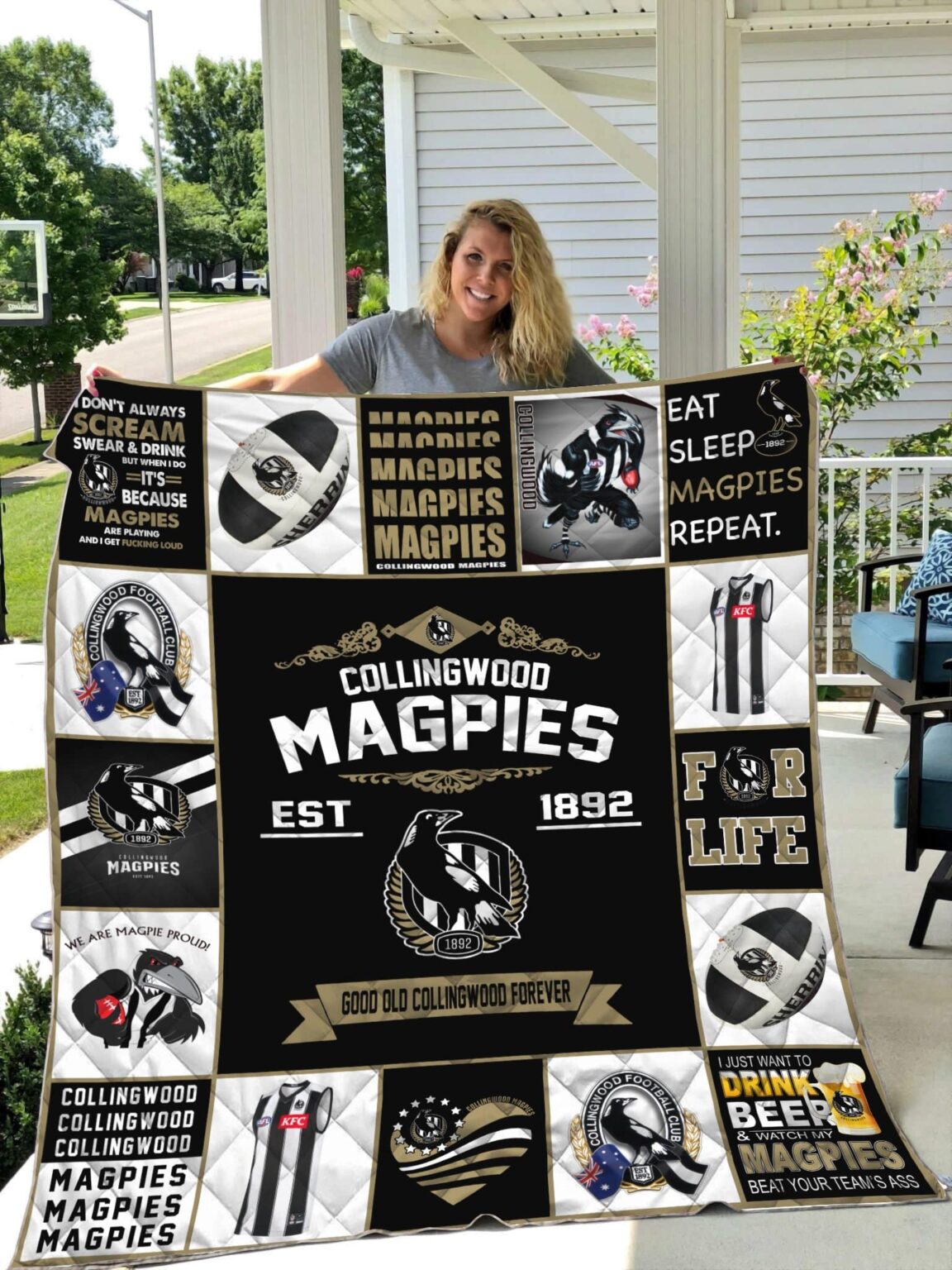 Collingwood Magpies Lover Quilt 1 Collingwood Magpies Lover Quilt