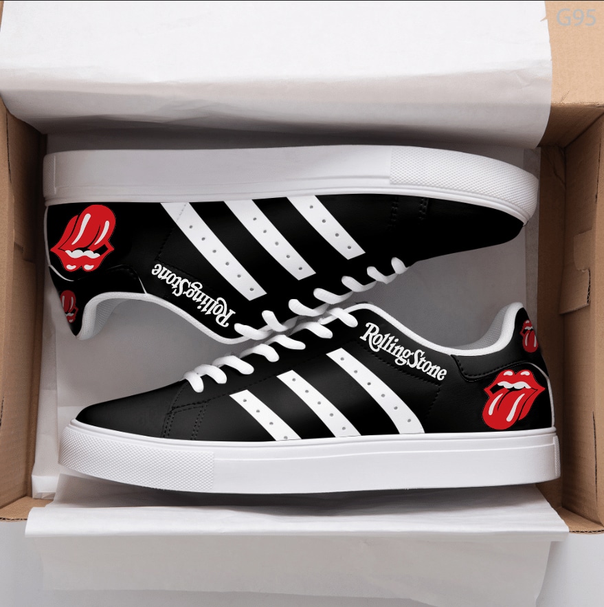 The Rolling Stones Black Stan Smith Shoes 1 The Rolling Stones Black Stan Smith Shoes