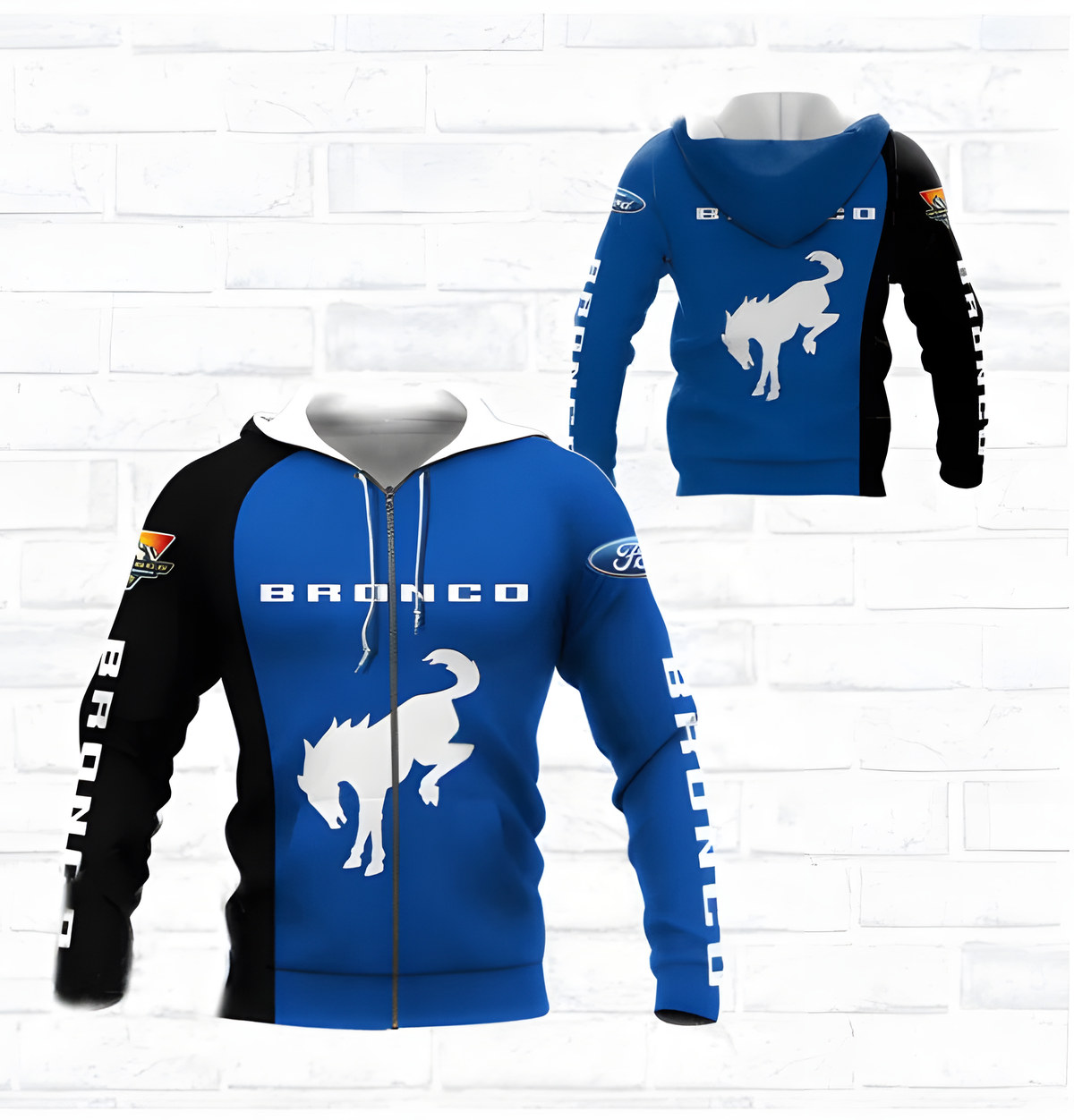 Ford Bronco Car Zip Hoodie 3D New