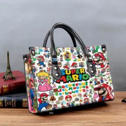Super Mario Hand Leather Handbag