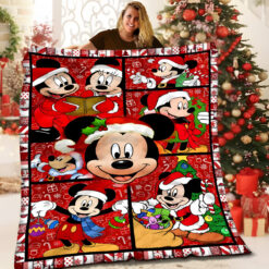 Mickey Love Minnie Merry Christmas Quilt 08