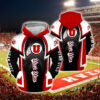 Utah Utes Zip Hoodie 3D