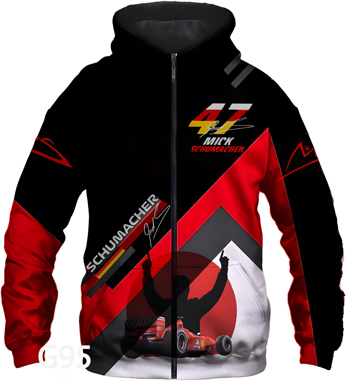 Michael Schumacher Zip Hoodie 3D