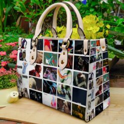 Suede Band Leather Handbag