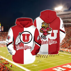 Utah Utes 1 Zip Hoodie 3D