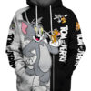Tom And Jerry Zip Hoodie 3D