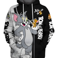 Tom And Jerry Zip Hoodie 3D