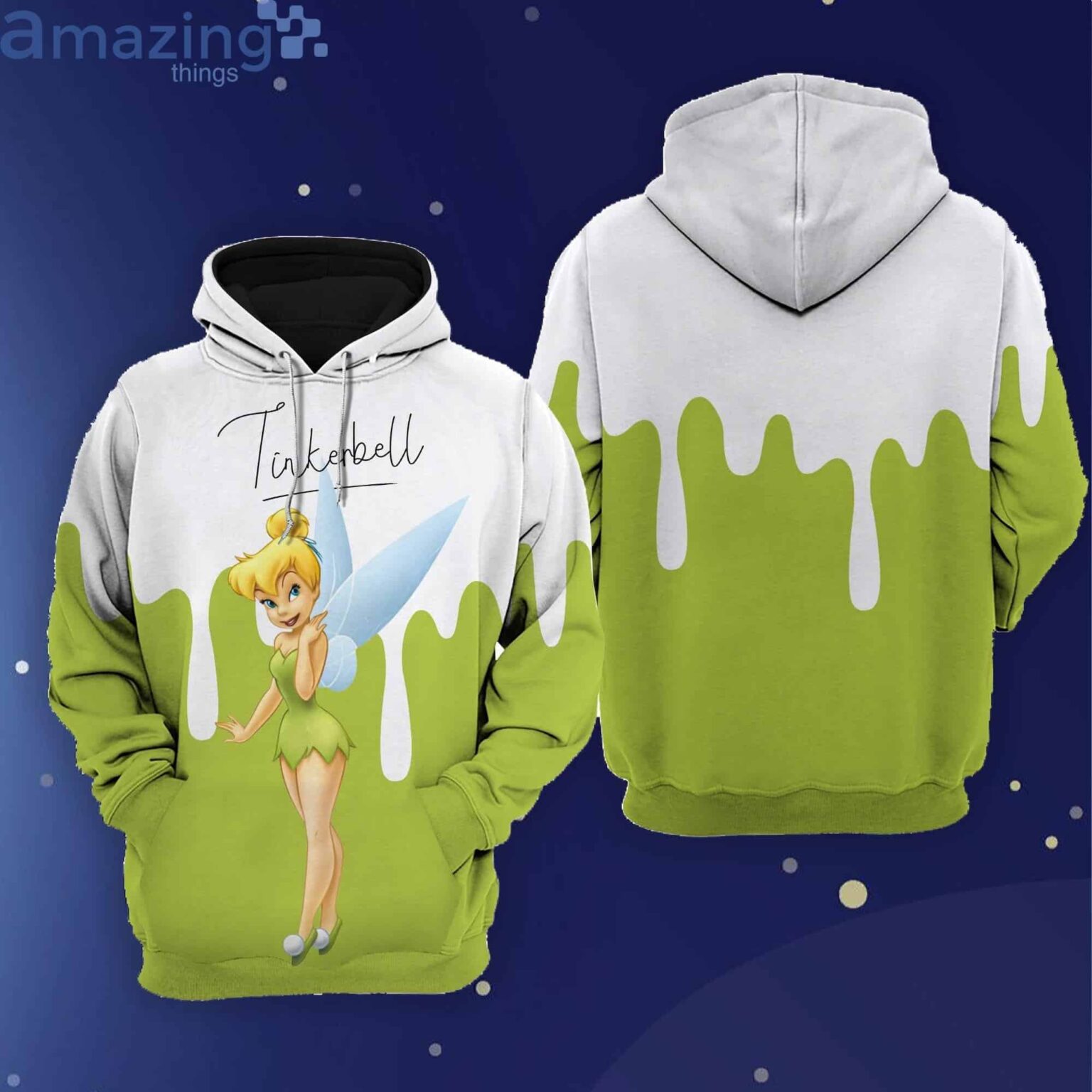 Tinker Bell 1 Zip Hoodie 3D 1 Tinker Bell 1 Zip Hoodie 3D