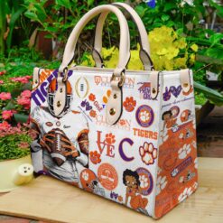 Clemson Tigers Hand Leather Handbag