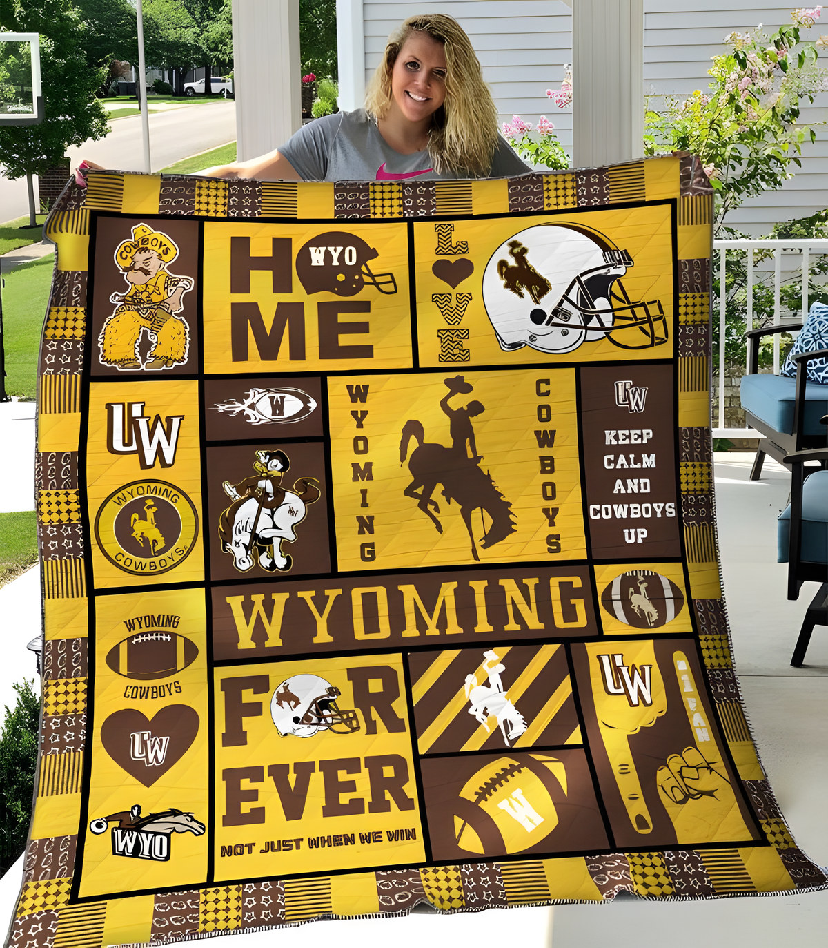 Wyoming Cowboys 1 Quilt