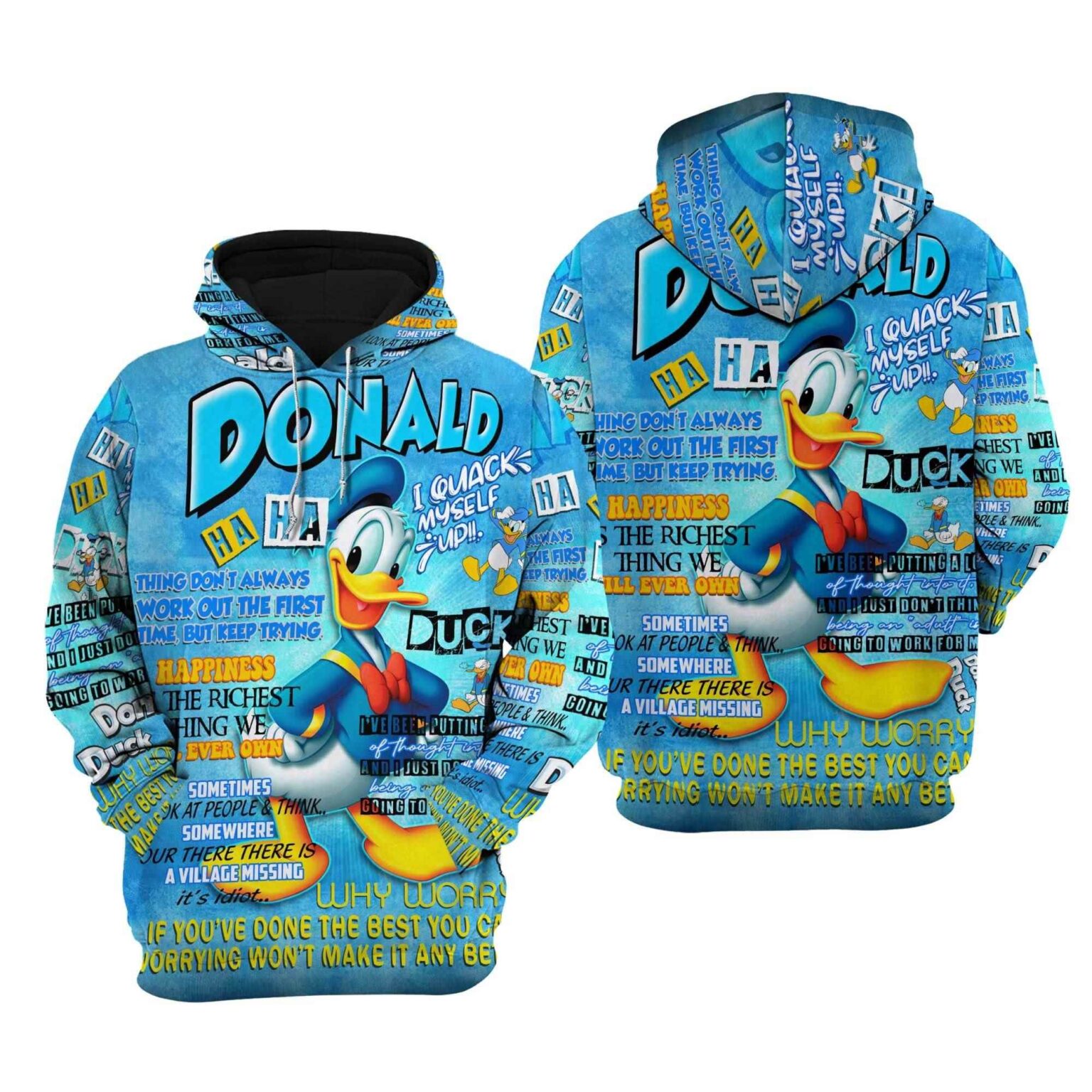Donald Duck Hoodie Zip Hoodie 1 Donald Duck Hoodie Zip Hoodie